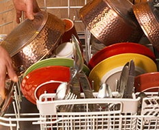 Loading Gotham Steel™ Hammered Pan in dishwasher