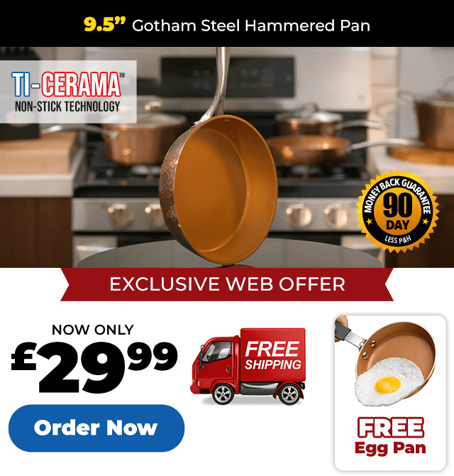 Gotham Steel Hammered Nonstick Copper Pan As Seen on TV